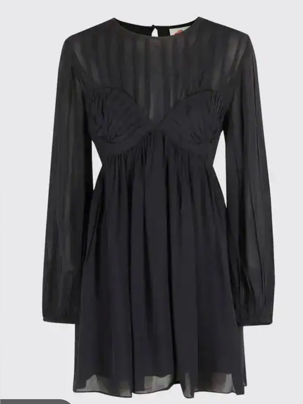 FARM Rio Black Long-Sleeve Mini Dress with Sheer size XS new with tags